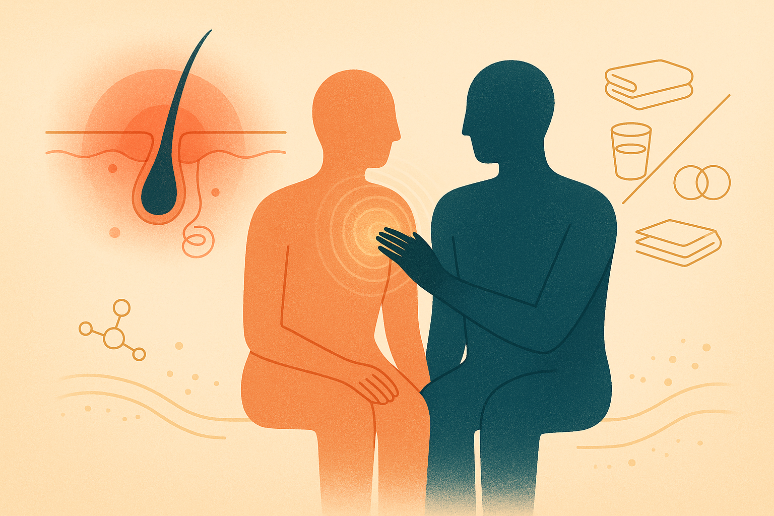 Hidradenitis Suppurativa Bulaşıcı mı - Bulaşma Mitleri ve Bilimsel Gerçekler: Temas, Ortak Eşya, Cinsel Yaşam ile ilgili saglik illustrasyonu